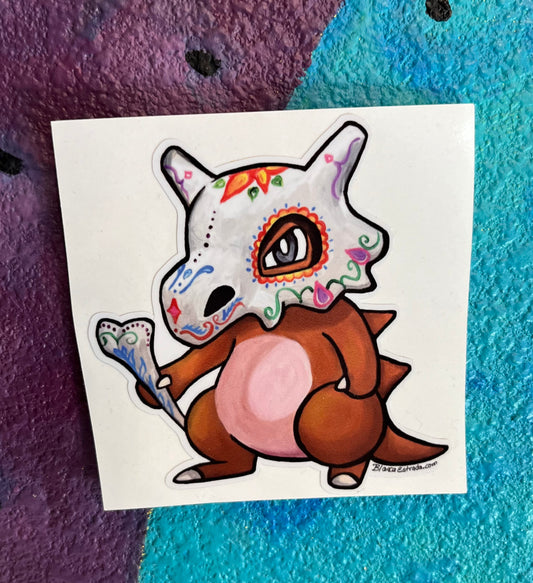 Day of the Dead Cubone Sticker by Blanca Estrada